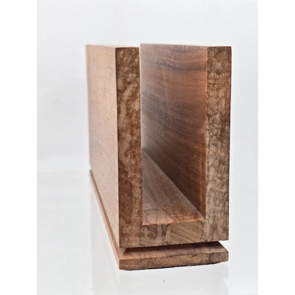 Vtg Y2K Lasercraft Walnut Napkin/Letter Holder Featuring Laser-Engraved Sailboat